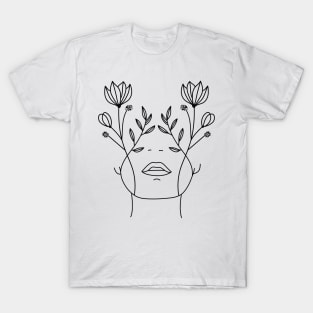 Flower Face Lady T-Shirt